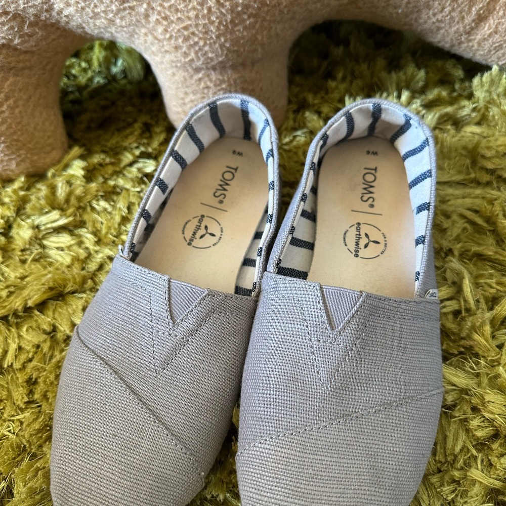 TOMS Light Gray Canvas Slip-Ons